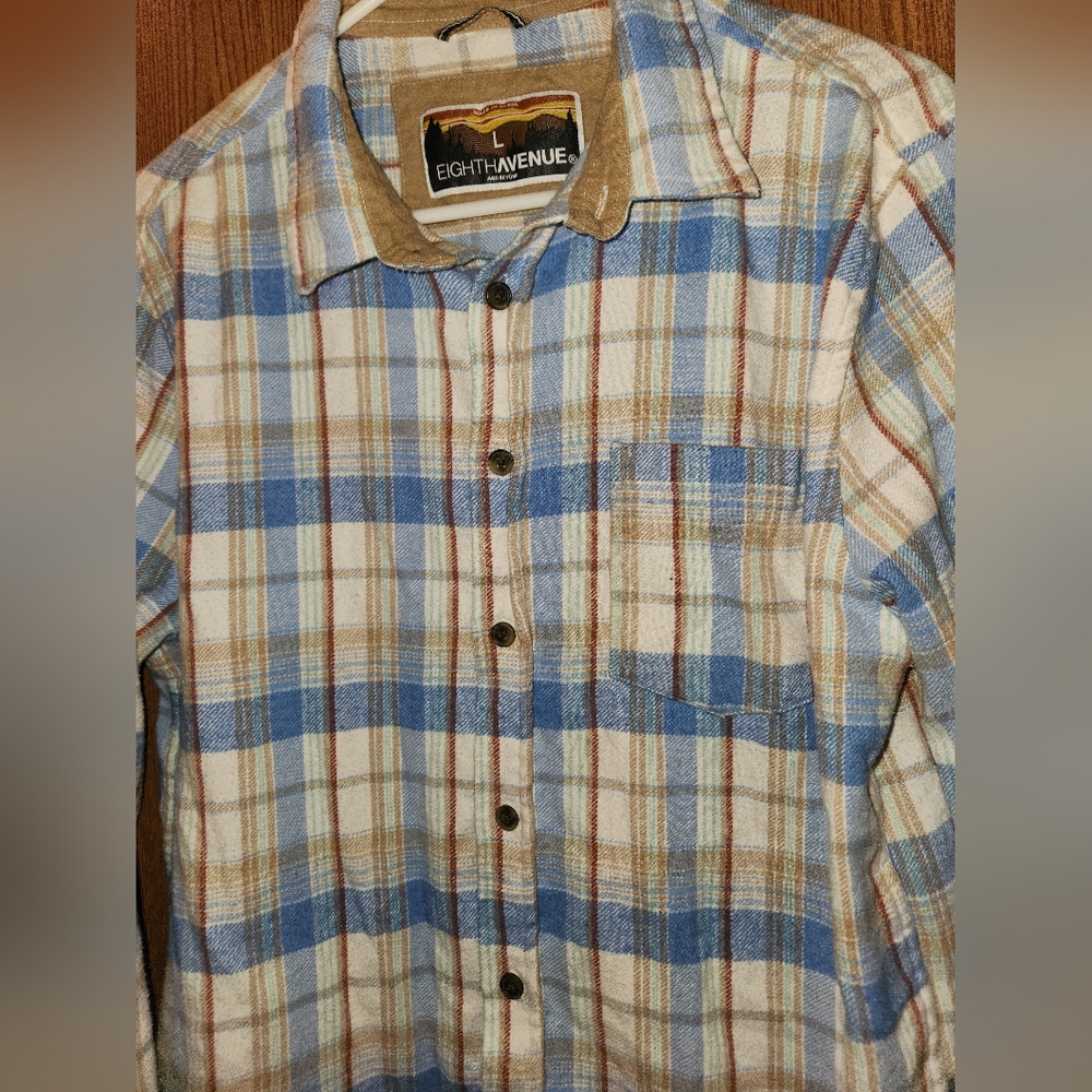 💓 3/$10 Large Men's Button Down Plaid Flannel Shirt - Picture 4 of 8